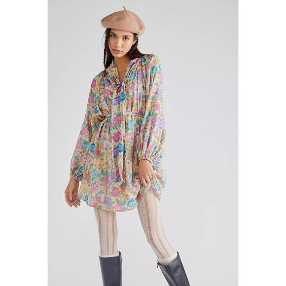 Free People Spell Mossy High Neck Mini Dress NWT Size Small - Picture 12 of 12